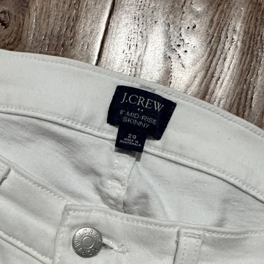 J. Crew 8” Mid-Rise Skinny Jeans Sz 29